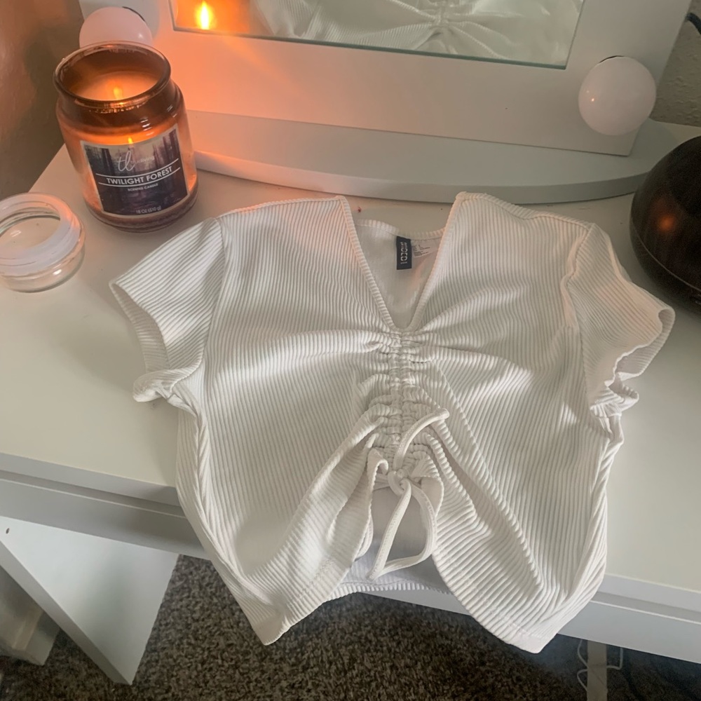 White ribbed crop top